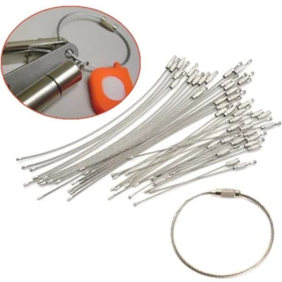Afbeelding van FSW Products 10 Stuks Staaldraad Sleutelhanger 15cm Stalen Sleutel Hanger Sleutelring Broek Keychain Sleutelbos Wire Sleutelringen RVS
