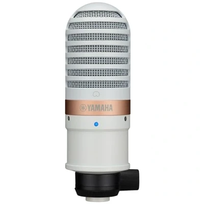 Afbeelding van Yamaha YCM01 condensatormicrofoon van studiokwaliteit in wit, hoge resolutie audiostreaming, opname en weergave, met XLR aansluiting