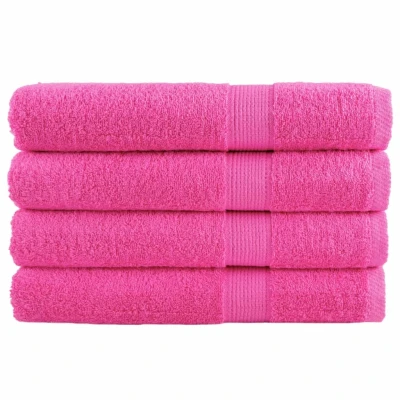 Afbeelding van vidaXL Saunadoeken 4 st 600 g/m² 80x200 cm 100% katoen roze