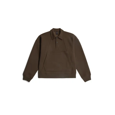 Afbeelding van G STAR Collar Loose Poloshirt, Heren, Maat: Large, Deep brown