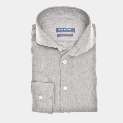 Afbeelding van Ledub overhemd Slim Fit heren groen gemêleerd