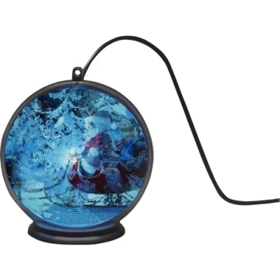 Afbeelding van Kerstbol met kerstman en slee Konstsmide Ø 10 cm (Bewegend beeld, Timer, USB kabel)
