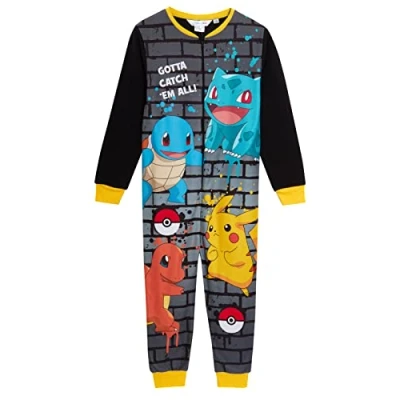 Afbeelding van Pokemon Onesie voor Kinderen All in One Pikachu Pyjama Fleece Jongens Pjs Meisjes Nachtkleding Unisex Loungewear, Geel, 13 jaar