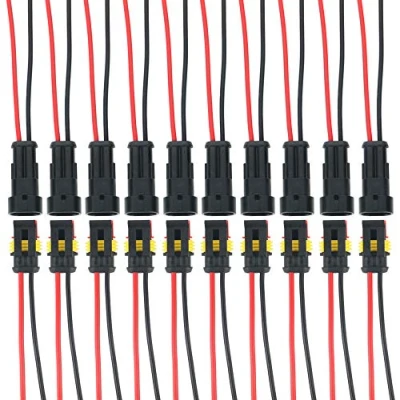 Afbeelding van GTIWUNG 10 Kit 2 polige waterdichte connectorkabel, Automotive draadconnectoren, Auto stekkerdoos met draad, geïsoleerd en afgedicht, 1,5 mm serie terminalconnector