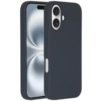 Afbeelding van Apple iPhone 16 MagSafe Hoesje Siliconen en TPU (zacht) Accezz Backcover/Softcase Donkerblauw Telefoonhoesje