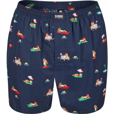 Afbeelding van Happy Shorts X Heren Wijde Boxershort Met Binnenbroek Luiaard Print Maat L