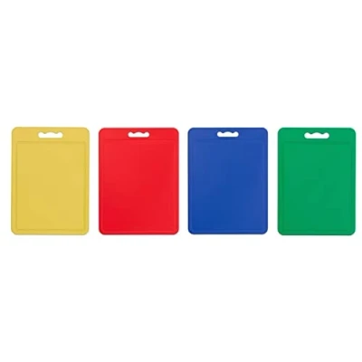 Afbeelding van Chef Aid Set van 4 Kleurrijke Snijplanken, Antislip en Multifunctioneel, Gemakkelijk te Reinigen Vaatwasmachinebestendig, met Handvat, 35cm x 25cm Elk