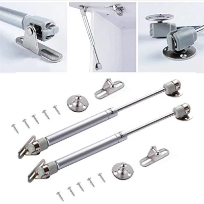 Afbeelding van [2 stuks] Gasveer, 150N / 15KG Hydraulische gasveer Liftsteun Deur Kastscharnierveer Messing deksel Gasscharnier met bevestigingsplaat (150n)