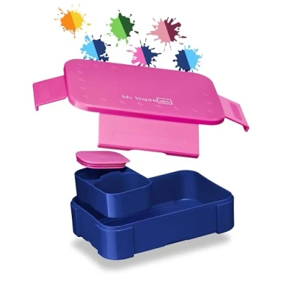 Afbeelding van My Vesperbox Lite Bento Box, lunchbox voor kinderen; extreem sterke broodtrommel; ideaal de kinderopvang en school (paars, blauw)
