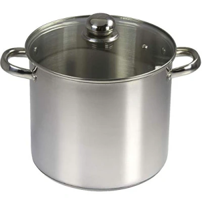 Afbeelding van Baumalu soeppan roestvrijstaal glazen deksel 24 cm Ø 9 L