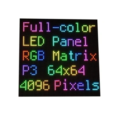 Afbeelding van Coolwell RGB Full Color LED Matrix Panel voor Raspberry Pi en Ardui, 3mm Pitch, 64x64, 4096 Individuele LED&#039;s, Helderheid Regelbare