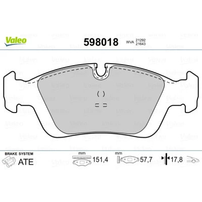 Afbeelding van Valeo Remblokset 598018