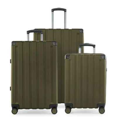 Afbeelding van HAUPTSTADTKOFFER Q Damm set van 3 koffers handbagage koffer 54 cm, middelgrote 68 cm + grote reiskoffer 78 harde schaal ABS, TSA, Avocado