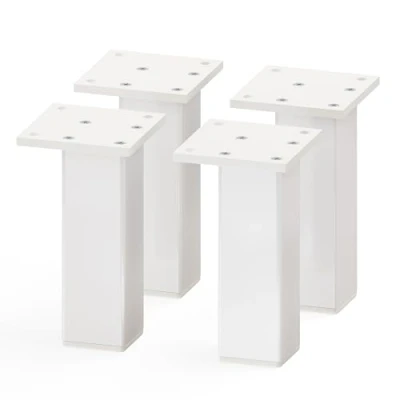 Afbeelding van sossai® Aluminium meubelpoten MFV2 Set van 4 Vierkant profiel: 38 x mm Kleur: Wit Hoogte: 120