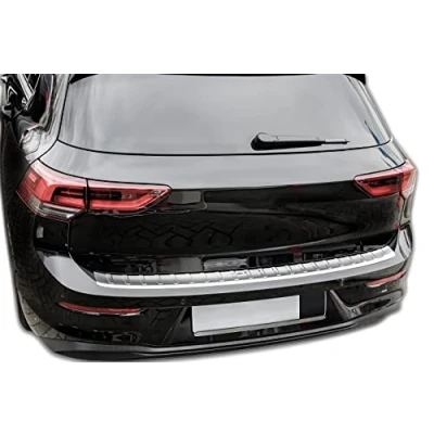 Afbeelding van Bumperbescherming roestvrij staal, chroom, compatibel met VW Golf 8 SCHRÄGHECK vanaf 2020 schuine rand premium kwaliteit van RECAMBO