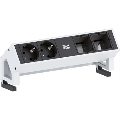 Afbeelding van BACHMANN DESK2 2x Geaard stopcontact ABD GST18, wit