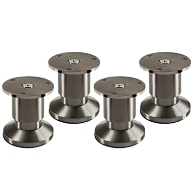 Afbeelding van 4 stuks SOTECH Meubelpoten ALPHA verstelbare bankpoten geborsteld RVS look, belastbaar tot 250 kg Hoogte: 50 mm