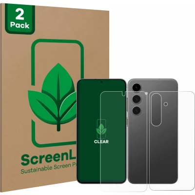 Afbeelding van ScreenLeaf Screenprotector voor Samsung Galaxy S24 (Voor+Achter) Duurzame schermbescherming Folie Beschermfolie transparant (2 Stuks)