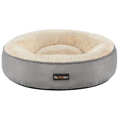 Afbeelding van FEANDREA Hondenbed, kattenbed, donut, Ø 50 cm, lichtgrijs PGW050G01