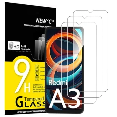 Afbeelding van NEW&#039;C 3 Stuks, Screenprotector voor Xiaomi Redmi A3, Gehard Glass Schermbeschermer Film 0.33 mm ultra transparant, resistent