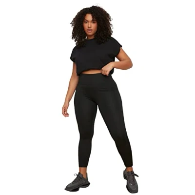 Afbeelding van Trendyol Vrouwen Hoge taille Mager Zwart gebreide compressie sportlegging