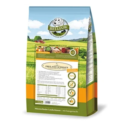 Afbeelding van Bellfor Freiland Schmaus droogvoer Met kip Graanvrij een extra portie vers vlees Zeer goed verteerbaar slechts één eiwitbron (totaal 70% verse kip) 2,5 kg