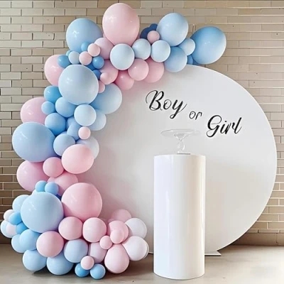 Afbeelding van Macaron roze en blauwe ballonnen boogkit, 176 stuks geslacht onthullen decoraties ballon slinger kit voor baby douche foto stand rekwisieten, meisjes verjaardagsfeestje bruiloft bruids verloving afstuderen