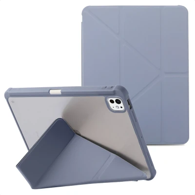 Afbeelding van Apple iPad Pro 11 (2024) M4 Hoes: imoshion Origami bookcase 2.0 Lavender Kunstleder Tablet Hoezen