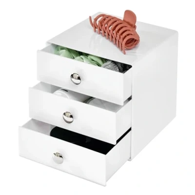Afbeelding van Opbergbox iDesign Drawers met 3 Laden Wit (16,5 x 17,8 16,5 cm)