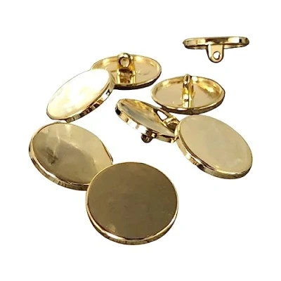 Afbeelding van Platte metalen oogknoppen goud glanzend 10 mm, 15 mm 20 (10 stuks) (20 mm)