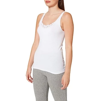 Afbeelding van SCHIESSER selected! premium singlet (1 pack) dames wit onderhemd Maat: 44