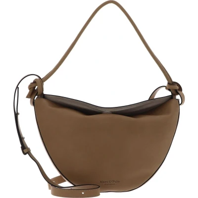Afbeelding van Marc O&#039;Polo Leren Schoudertas Grete Crossbody Bag Wheat Field Bruine