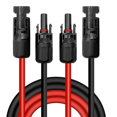 Afbeelding van zonnekabel 4 mm²/6 mm², verlengkabel voor zonnekabel, 1/2/3/5 m, (rood/zwart) (4mm²1M)