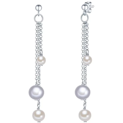 Afbeelding van Valero Pearls Oorbellen zilver / parelwit