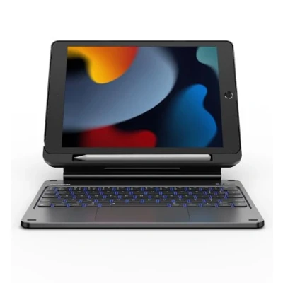 Afbeelding van Dexnor voor iPad 9e Generatie Case met Toetsenbord Drijvende Cantilever Magnetische Stand Multi Touch Trackpad Backlit Potlood Houder Magic Stijl 9e/8e/7e Gen 10.2 inch