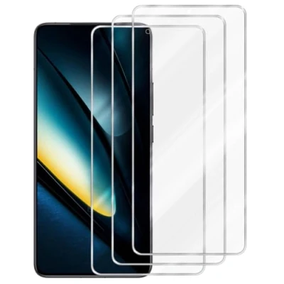 Afbeelding van Cadorabo 3x Pantser Film compatibel met Xiaomi Poco F6 Pro Beschermende in KRISTALHELDER Getemperd (Tempered) Display beschermend glas 9H hardheid 3D Touch