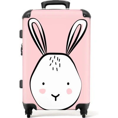 Afbeelding van NoBoringSuitcases.com Grote koffer Kinderkoffer roze meisjes Reiskoffer met 4 wielen XL Trolley op wieltjes 60 liter Rolkoffer groot kinderen Ruimbagage valies 20kg Reisbagage &amp; reisaccessoires medium Suitcase large Luggage hardcase