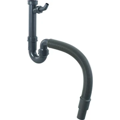 Afbeelding van Cornat buizen geurafsluitingen voor was &amp; spoeltafels verschillende maten/stijlen Buisvormige geurafsluiter flexibel (spoelbak). 1 1/2 inch x 40 mm grijs