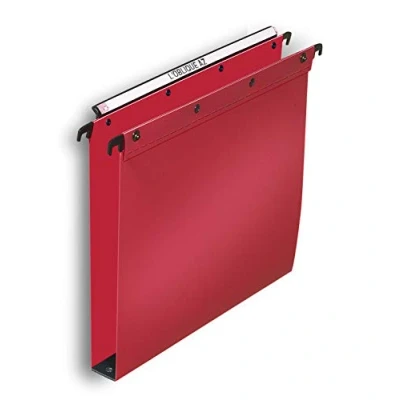 Afbeelding van ELBA 100330387 Hangmappen Polypro Design 10 pack voor A4 bodembreedte 3 cm van polypropyleen kunststof rode kast ideaal losse bladen op kantoor en de autoriteit