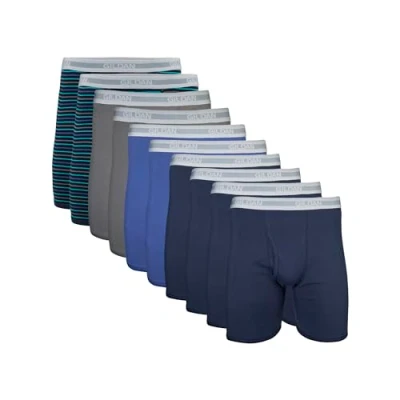 Afbeelding van Gildan Herenondergoed boxershorts, multipack retroshorts (verpakking van 10 stuks), Mixed Navy stuks, klassieke lengte), XL