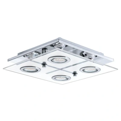 Afbeelding van EGLO Cabo Plafondlamp   GU10   29 cm   Chroom/Wit