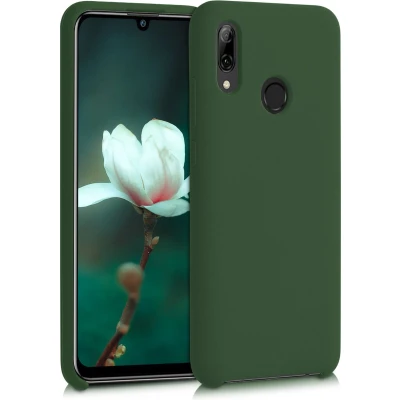 Afbeelding van kwmobile telefoonhoesje geschikt voor Huawei P Smart (2019) Hoesje met siliconen coating Smartphone case in donkergroen