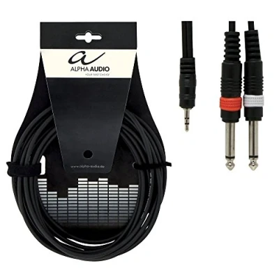 Afbeelding van GEWA Y kabel Basic Line 1,5m, zwart, 1x 3,5 mm stereo jack 2x 6,3 mono jack, 190120