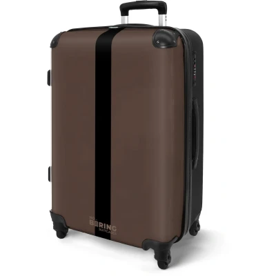 Afbeelding van NoBoringSuitcases.com® Koffer groot Rolkoffer lichtgewicht Donker bruin met zwarte streep Reiskoffer 4 wielen Grote trolley XL 20 kg bagage