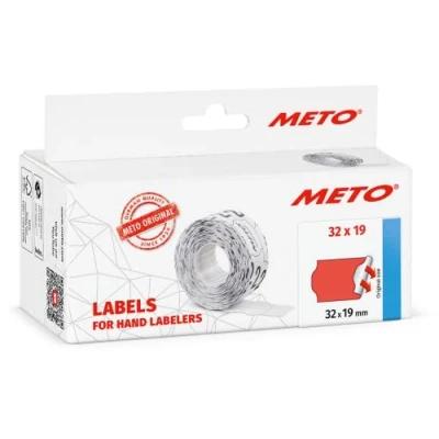 Afbeelding van Meto Classic etiketten fluor rood 32x19mm permanente lijmlaag (5x1000 stuks)