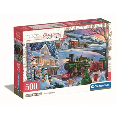 Afbeelding van Clementoni 35566 puzzel Kubus Kersttrein, 500 stuks, compacte doos, voor volwassenen van 14 99 jaar, cadeau mannen/vrouwen, gemaakt in Italië,