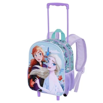 Afbeelding van Disney Frozen 2 Spring Small 3D rugzak met wielen, blauw, 26 x 34 cm, inhoud 7 l, Blauw 2, Eén maat, Kleine wielen