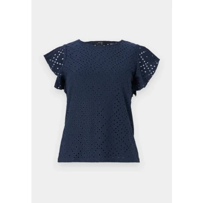 Afbeelding van VERO MODA top VMTASSA met broderie donkerblauw