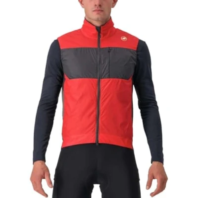 Afbeelding van CASTELLI 4522010 642 UNLIMITED PUFFY VEST herenjas POMPEIAN RED/DARK GRIJS maat M