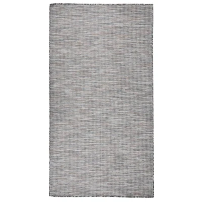 Afbeelding van Buitenkleed platgeweven 80x150 cm bruin en blauw